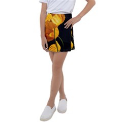 Yellow Poppies Kids  Tennis Skirt by Audy