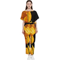 Yellow Poppies Batwing Lightweight Jumpsuit by Audy