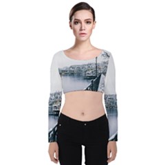 Winter Season Velvet Long Sleeve Crop Top by Audy