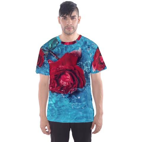 Red Roses In Water Men s Sport Mesh Tee by Audy