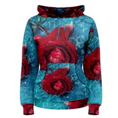 Red Roses In Water Women s Pullover Hoodie