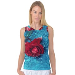 Red Roses In Water Women s Basketball Tank Top by Audy