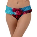 Red Roses In Water Frill Bikini Bottom View1