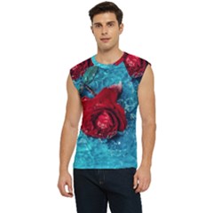 Red Roses In Water Men s Raglan Cap Sleeve Tee by Audy