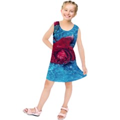 Red Roses In Water Kids  Tunic Dress by Audy