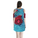 Red Roses In Water Shoulder Cutout Velvet One Piece View2