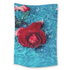 Red Roses In Water Large Tapestry by Audy