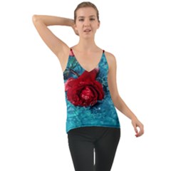 Red Roses In Water Chiffon Cami by Audy