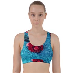 Red Roses In Water Back Weave Sports Bra by Audy