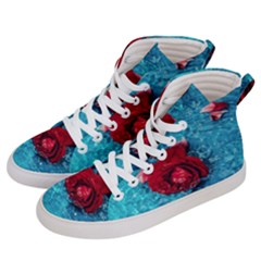 Red Roses In Water Men s Hi-top Skate Sneakers by Audy