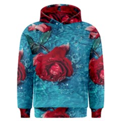 Red Roses In Water Men s Overhead Hoodie