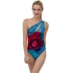 Red Roses In Water To One Side Swimsuit