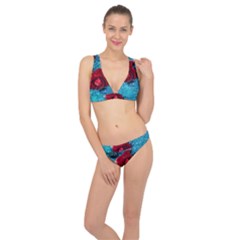 Red Roses In Water Classic Banded Bikini Set  by Audy