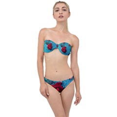 Red Roses In Water Classic Bandeau Bikini Set by Audy