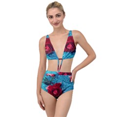 Red Roses In Water Tied Up Two Piece Swimsuit by Audy