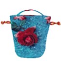 Red Roses In Water Drawstring Bucket Bag View1