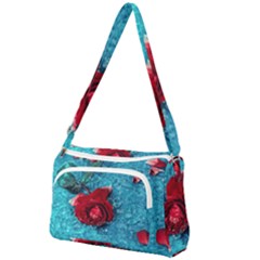 Red Roses In Water Front Pocket Crossbody Bag by Audy