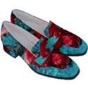 Red Roses In Water Women s Chunky Heel Loafers View3