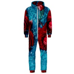 Red Roses In Water Hooded Jumpsuit (men)  by Audy