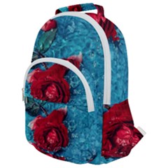 Red Roses In Water Rounded Multi Pocket Backpack by Audy