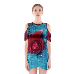 Red Roses In Water Shoulder Cutout One Piece Dress by Audy