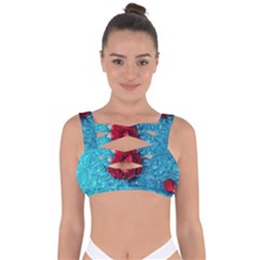 Red Roses In Water Bandaged Up Bikini Top by Audy