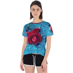 Red Roses In Water Open Back Sport Tee by Audy