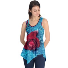 Red Roses In Water Sleeveless Tunic by Audy