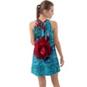 Red Roses In Water Halter Tie Back Chiffon Dress View2