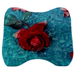 Red Roses In Water Velour Head Support Cushion by Audy