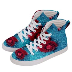 Red Roses In Water Women s Hi-top Skate Sneakers by Audy