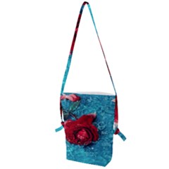 Red Roses In Water Folding Shoulder Bag by Audy