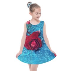 Red Roses In Water Kids  Summer Dress by Audy