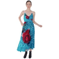 Red Roses In Water Tie Back Maxi Dress by Audy