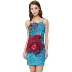 Red Roses In Water Summer Tie Front Dress by Audy