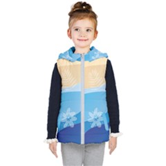 Flower Branch Corolla Wreath Lease Kids  Hooded Puffer Vest