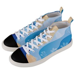 Flower Branch Corolla Wreath Lease Men s Mid-top Canvas Sneakers by HermanTelo