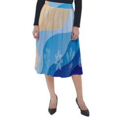 Flower Branch Corolla Wreath Lease Classic Velour Midi Skirt  by HermanTelo