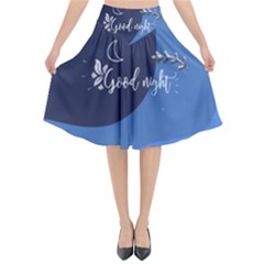 Background Good Night Flared Midi Skirt by Mariart