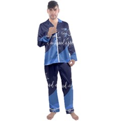 Background Good Night Men s Long Sleeve Satin Pajamas Set by Mariart