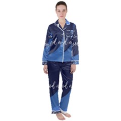 Background Good Night Satin Long Sleeve Pajamas Set