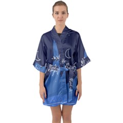 Background Good Night Half Sleeve Satin Kimono  by Mariart