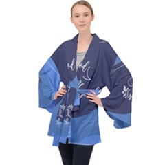 Background Good Night Long Sleeve Velvet Kimono 