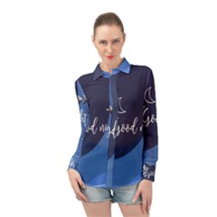 Background Good Night Long Sleeve Chiffon Shirt