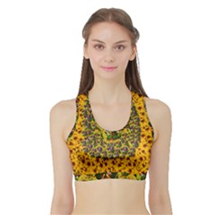 Lizards In Love In The Land Of Flowers Sports Bra With Border by pepitasart