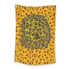 Lizards In Love In The Land Of Flowers Small Tapestry by pepitasart