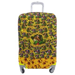 Lizards In Love In The Land Of Flowers Luggage Cover (medium) by pepitasart