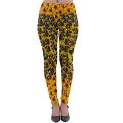 Lizards In Love In The Land Of Flowers Lightweight Velour Leggings by pepitasart