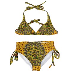 Lizards In Love In The Land Of Flowers Kids  Classic Bikini Set by pepitasart