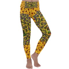 Lizards In Love In The Land Of Flowers Kids  Lightweight Velour Classic Yoga Leggings by pepitasart